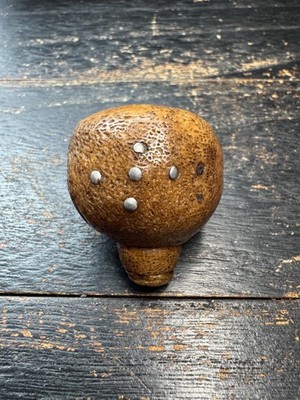 Yak Bone 3-Hole Guru Bead with Metal Mantra Dots for Mala Making & Meditation