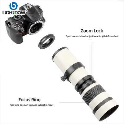 420 800 mm F/8.3 16 manuelles Telezoomobjektiv für Canon Nikon Sony Kameras