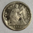1857 Dent - Seated Liberty Half Dime - Exact Coin Imaged #SL206