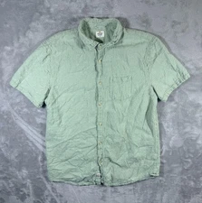Marine Layer Shirt Mens Large Sage Green Textured Short Sleeve Button Up Pocket