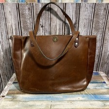 VTG South Life Supply Co Genuine Leather Tote Bag Shoulder Purse Brown USA Made