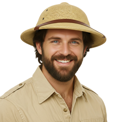 Adult British Pith Helmet Jungle Safari Sun Explorer Halloween