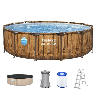 Steel Pro MAX  Splashview  Frame Pool Komplett-Set mit Filterpumpe Ø 427 x 107 c