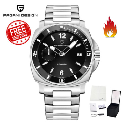 PAGANI DESIGN Automatic Sports Watch 100M Steel Sapphire Luminous Men's