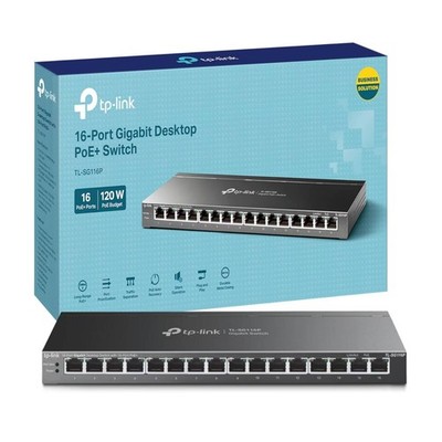 TP-LINK 16-Port Gigabit Desktop Switch mit 16 Port PoE+ - (TL-SG116P)