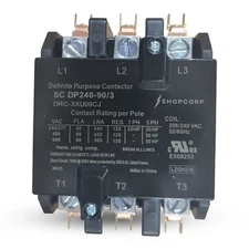 AC Contactor 90 Amp 75 RES 3 Pole 208/240VAC Coil – Definite Purpose UL Listed