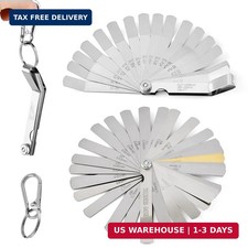 2PCS Stainless Steel Feeler Gauge Set,32 Blades Feeler Gauge  16 Blades Offset