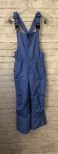 Lands  End Kids Size 8 Squall Iron Knee Snow Bibs Blue Waterproof Pants Flaw