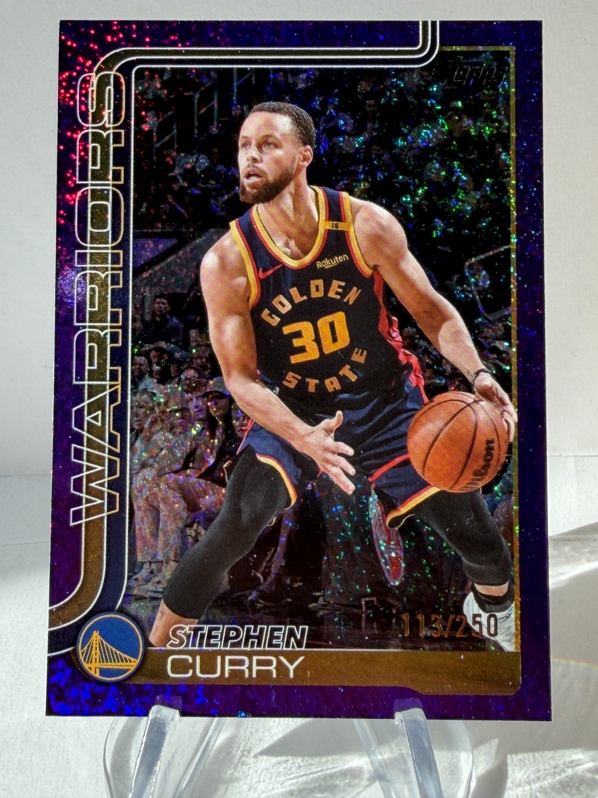 2025-26 Topps Stephen Curry #'d 113/250 Purple Foil HOLO #135 GS Warriors SSP