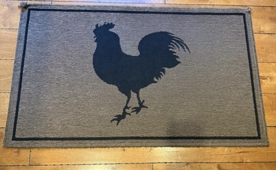 Unbranded  Rooster RUG Country Farmhouse Brown/black 28  X 46 