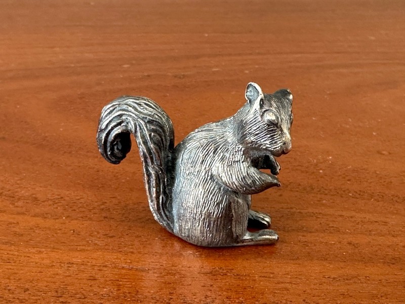Vintage S. KIRK & SON Sterling Silver Miniature Squirrel Figurine/Paperweight