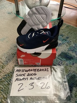 DS 2023 Nike Air Max 270 Midnight Navy Picante Red White TD (Toddlers) Sz 6C