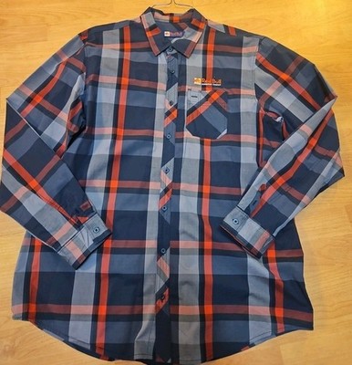 Red Bull Distribution Company Plaid Button Down  Shirt Long Sleeve 2XL