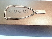 BRACCIALE GUCCI ARGENTO 925 MARCHI SVIZZERI FIRMATO 19,8cm DESIGN ICONICO OTTIME CONDIZIONI