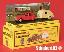 Car-Horse Citroen 2cv 2 cv et petite caravane les Gitans style Dinky cij jrd