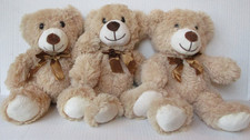 Lot Of 3 TAN TEDDY BEAR W/ BOWTIE 12' PLUSH BST20