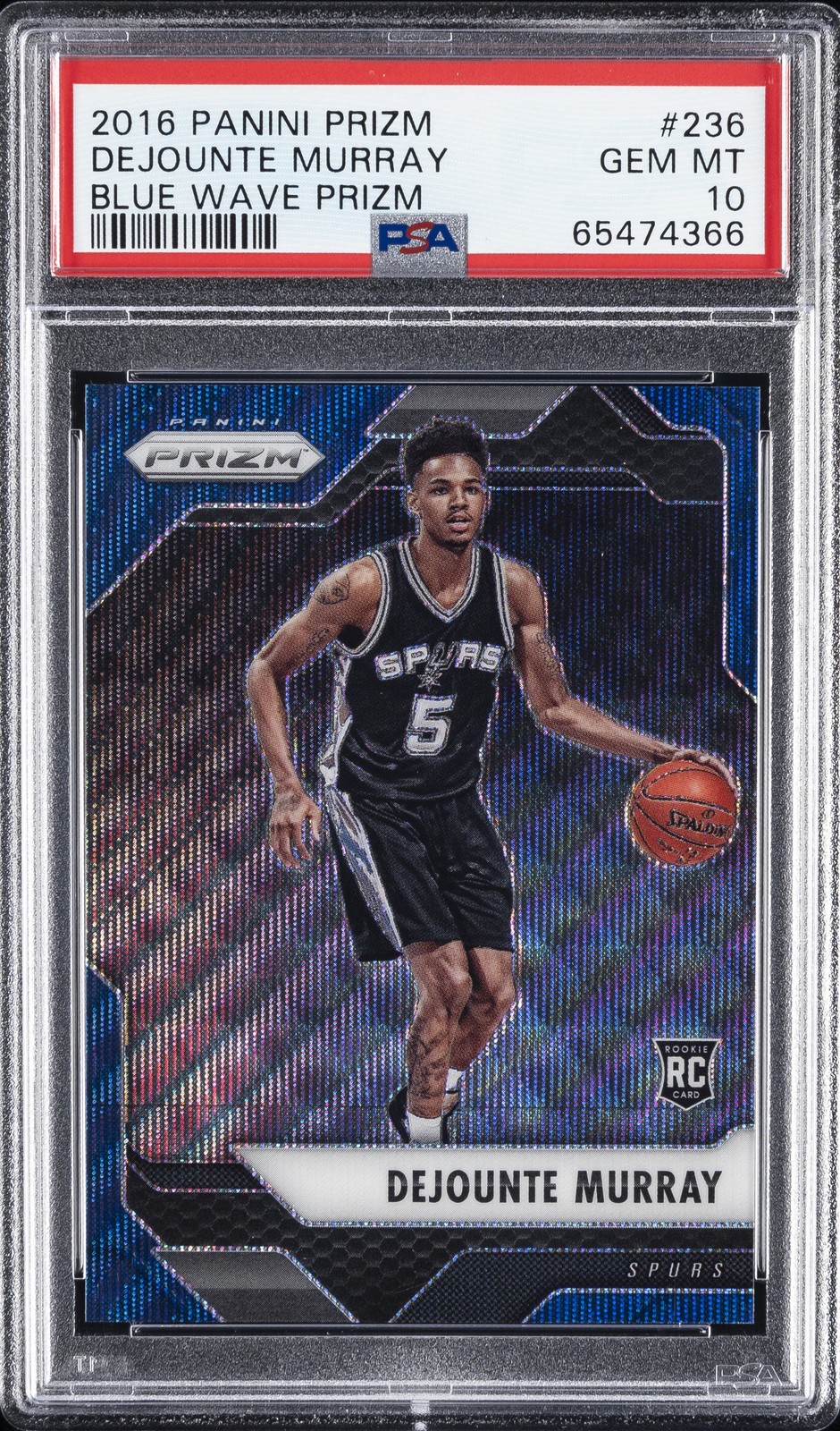 2016 PANINI PRIZM BLUE WAVE PRIZM #236 DEJOUNTE MURRAY ROOKIE RC 36/99 PSA 10
