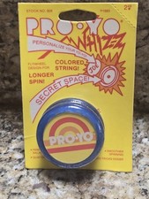 Trag-E Toy Inc. Pro Yo Whizz Yo Yo 1983 BLUE Longer Spin Secret Space NEW VTG
