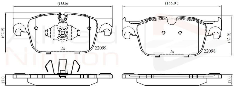 Brake Pad Set For Disc Front Fits Volvo S60 S90 V60 V90 ALLIED NIPPON ADB02374
