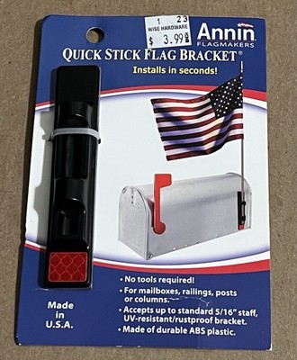 Annin & Co Mailbox Posts Quick Stick Flag Bracket 5/16-Inch Or Smaller NOS