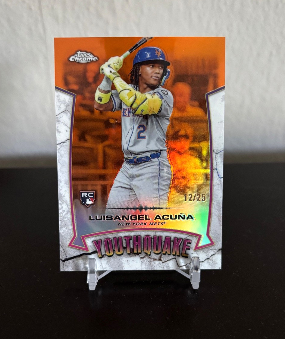 2025 Topps Chrome Youthquake Luisangel Acuna Orange Refractor Rookie /25