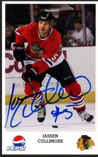 Jassen Cullimore signed autograph 5x7 Photo Chicago Card Blackhawks Player Pepsi