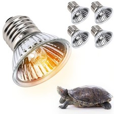 4 Pack 50W UVA UVB Reptile Basking Heat Lamp Bulbs E26 Base