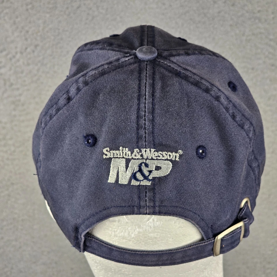 Vintage Polícia Militar Smith & Wesson Bordado P&W StrapBack Feito Nos EUA - Imagem 2 de 4