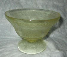 The Hazel Atlas Glass Company  Florentine Yellow  Candy Dish bottom only, no lid