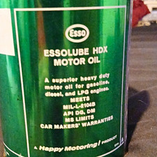 10 Can Case Esso Essolube HDX Motor Oil 1 U.S. Quart Green/White Metal Can