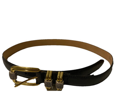 Brighton Embossed Snakeskin Leather Belt Size M 30 Brown  display picture 2