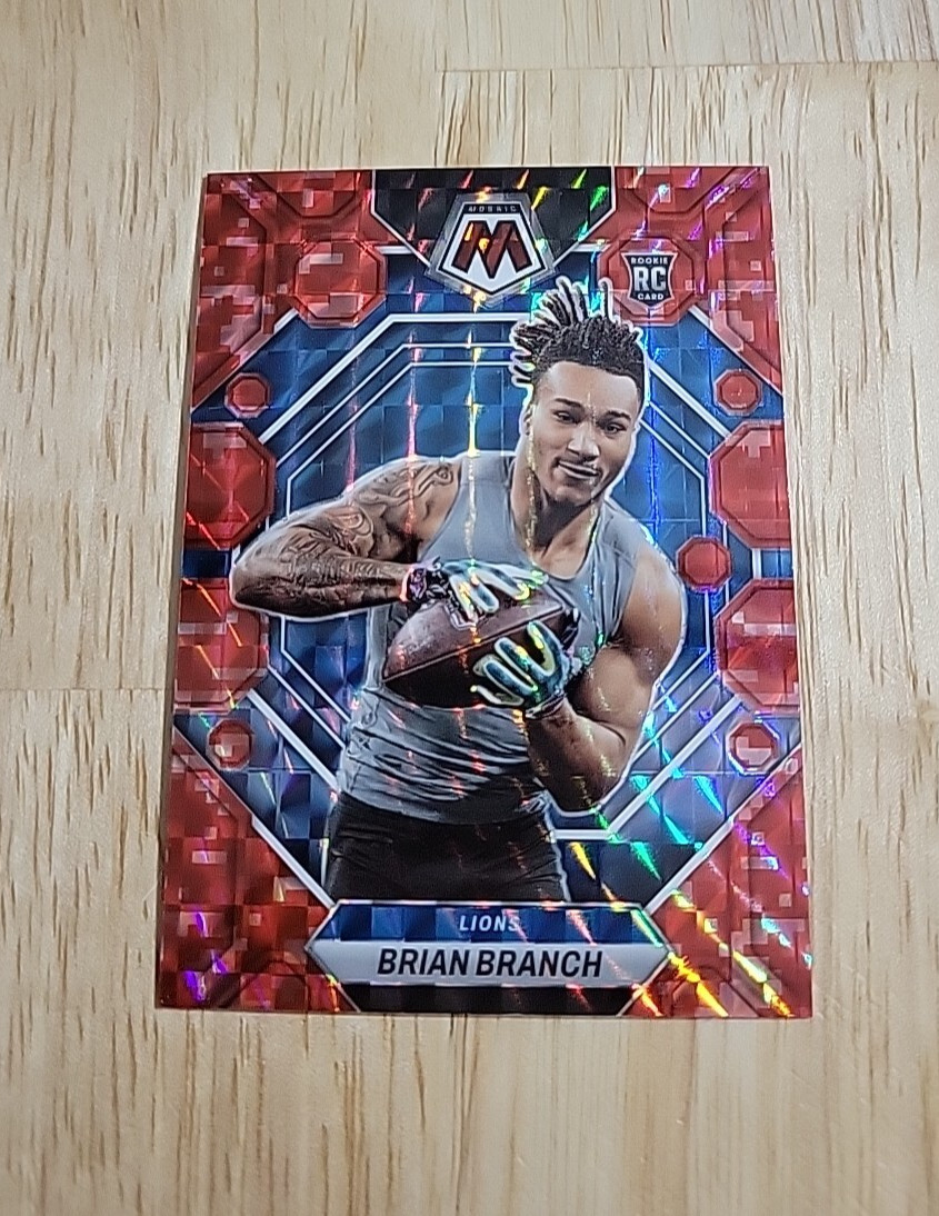 2023 Mosaic BRIAN BRANCH Red Camo Prizm #287 Rookie RC Detroit Lions SP
