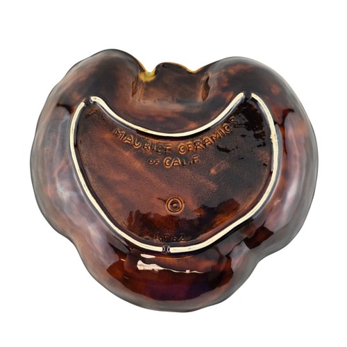 Maurice of California Ceramic Dish with Scalloped Edges Green-Brown Glaze RF 62 - Picture 6 of 9