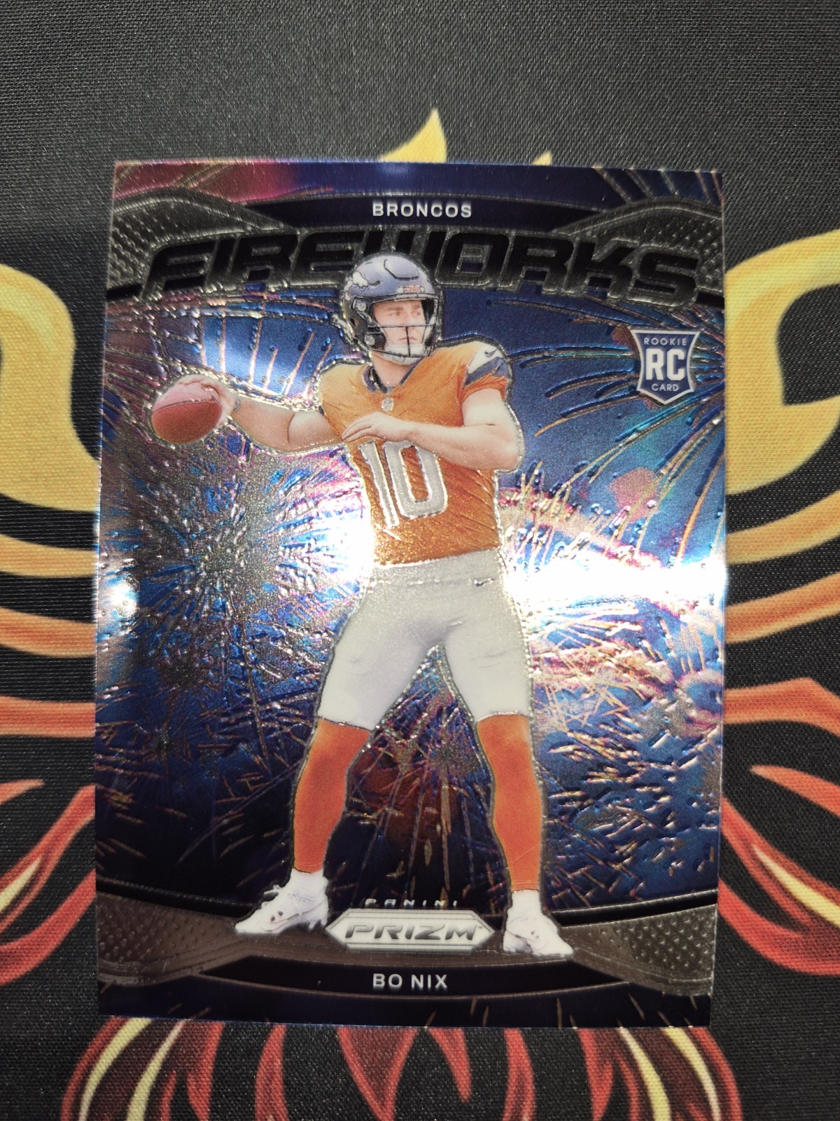 2024 Panini Prizm - Fireworks Bo Nix #23 Silver Prizm (RC)