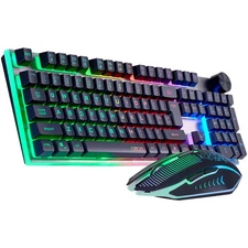 Wireless Gaming Keyboard with knob and Combo USB Dongle 2.4G Rechargeable 300...