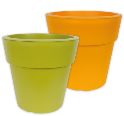 Pflanzkübel LINEA, d= 20 cm, H= 18,5 cm Grün oder Gelb-Orange