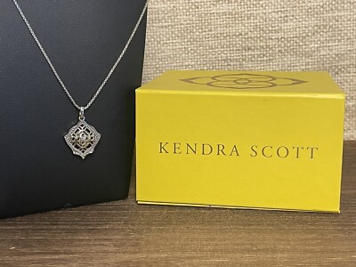 Kendra Scott “Kacey” Pendant Necklace Adjustable, Silver Plate w