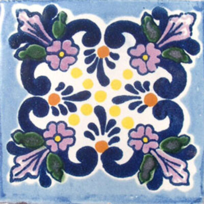 C#008) MEXICAN TILES CERAMIC HAND MADE SPANISH INFLUENCE TALAVERA MOSAIC ART