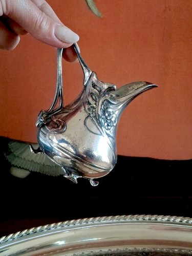 F Costa Small Silver Plated Cream / Milk Jug Art Nouveau - Picture 11 of 22