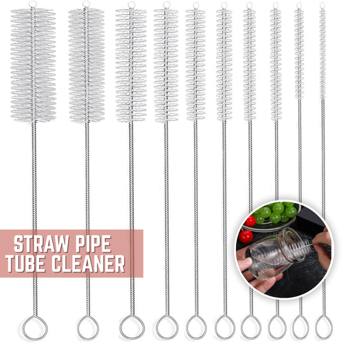 10Pcs Nylon Straw Brush Cleaner Bottle Tube Pipe Small Long Cleaning ...