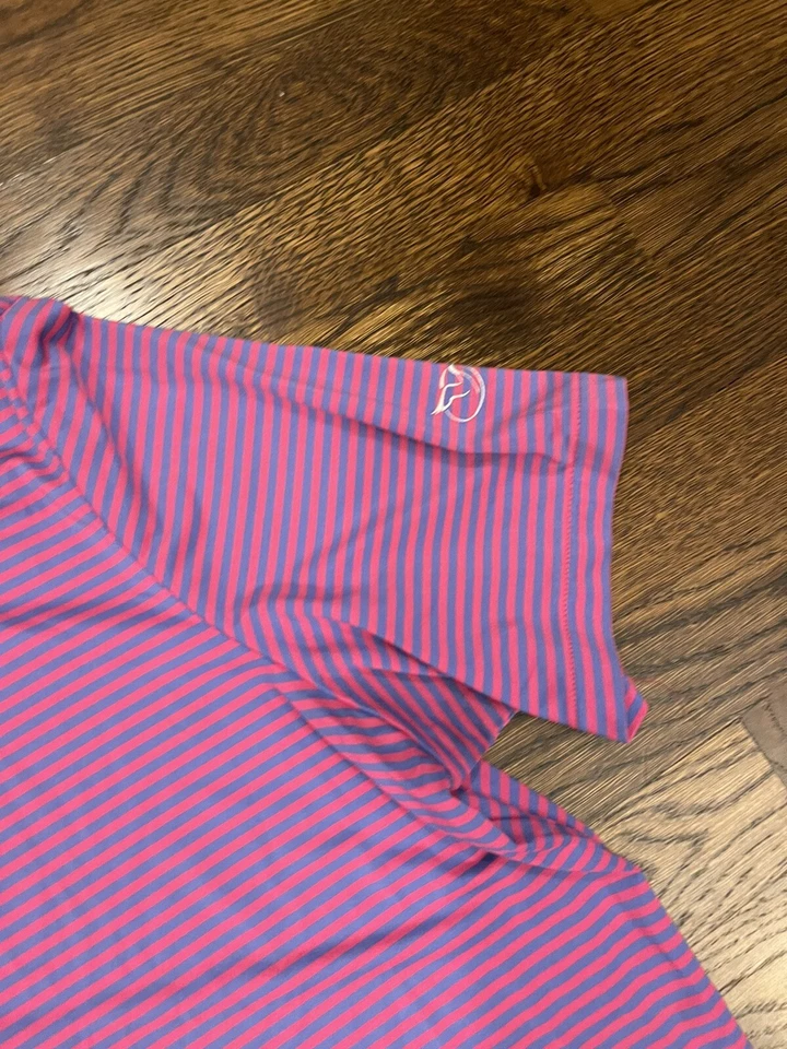 Camisa polo de golf RLX Ralph Lauren a rayas para hombre grande rosa azul Foto 3 de 4