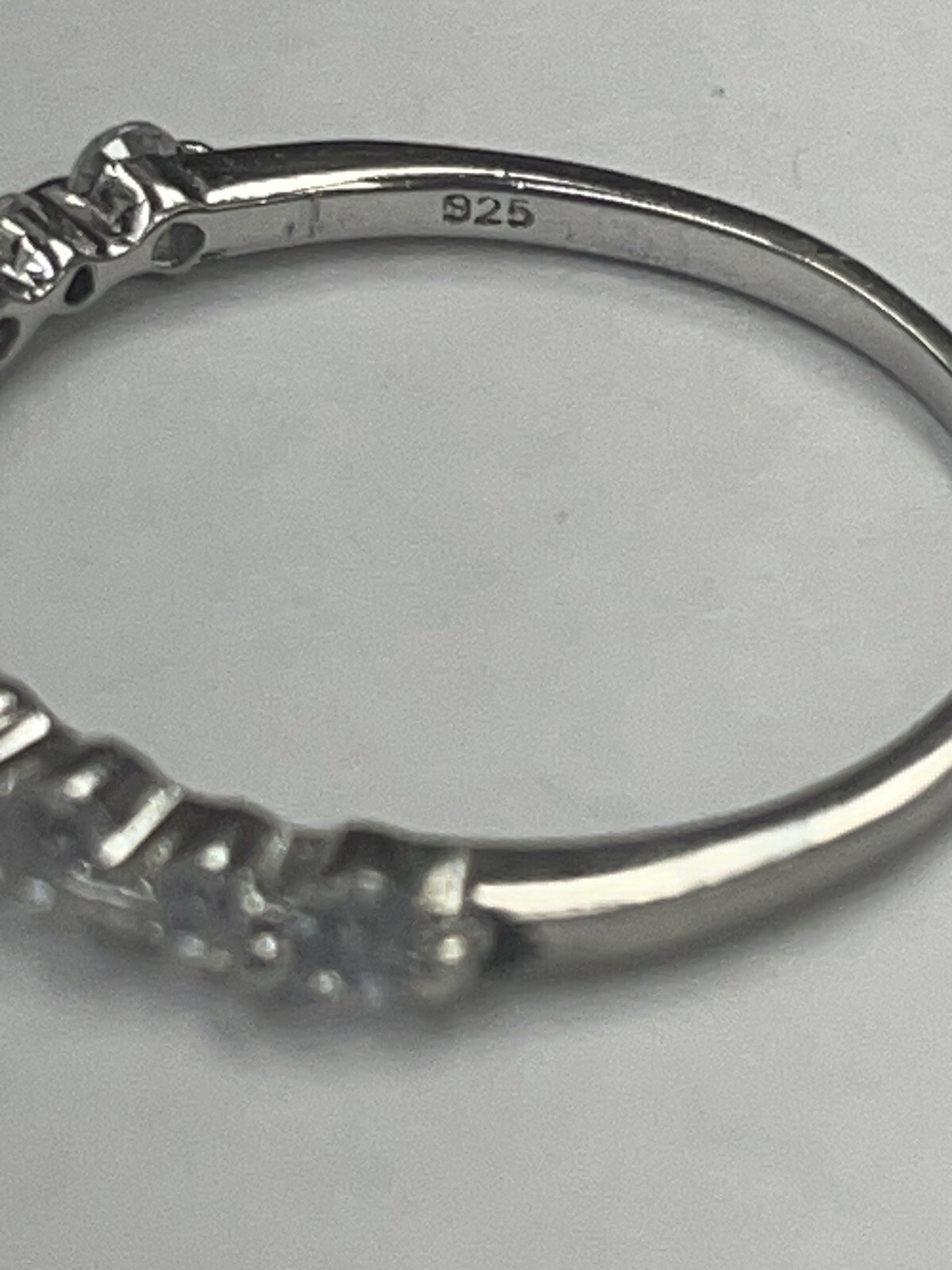 STERLING SILVER 925 STACKABLE BAND RING WITH CZs … - image 5