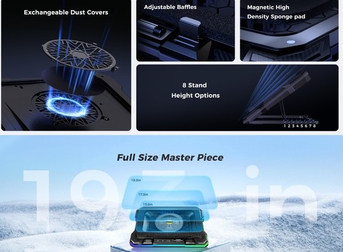 Turbofan Cooling Pad for Gaming Laptop. Infinitely Speed, Seal Foam + RGB Cooler - Afbeelding 9 van 9