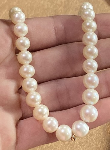 Sterling Silver 925 Pearl Necklace Vintage Lock - Picture 6 of 6