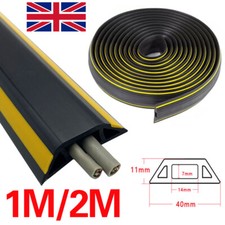 UK Easy to Install Floor Cable Cover Rubber Trunking Keep Your Cables Tidy 1M/2M