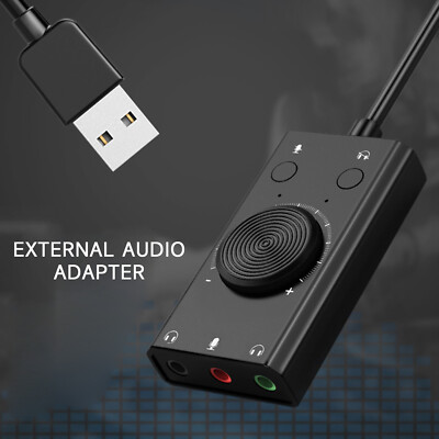 USB Gaming headphone 7.1 External Sound Card Audio Adapter 3.5mm