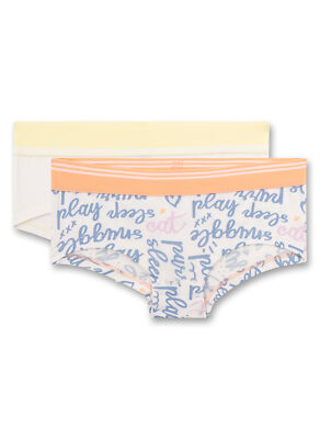 Sanetta 2er Pack Mädchen Cutbrief Off White Uni  Wording Alloverprit 128 - 176