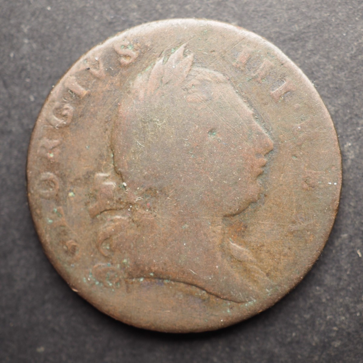 1773 COLONIAL VIRGINIA COPPER HALF PENNY * NICE* FREE SHIPPING