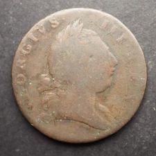 1773 COLONIAL VIRGINIA  COPPER HALF PENNY * NICE* FREE SHIPPING! M3328