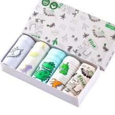 5 Pcs/Lot Underwear Soft Cotton Briefs Child Dinosaur Cartoon Breathable 2-14Y